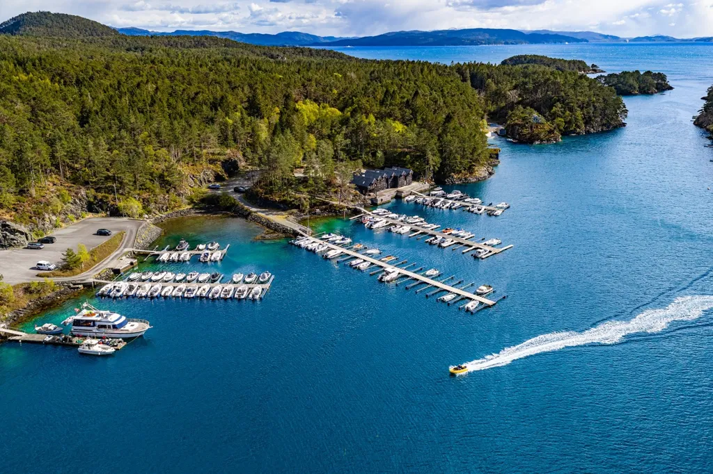 Vue aérienne - Holiday Cottage with Marina Spots in Forstrøno