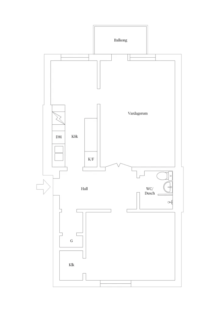 Planimetria - Charming Through-Flat with South-West Balcony in Luthagen