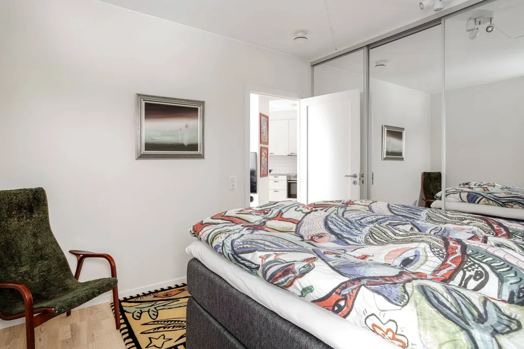 Bedrooms - Two-Bedroom Flat with Balcony in Gårdshusen