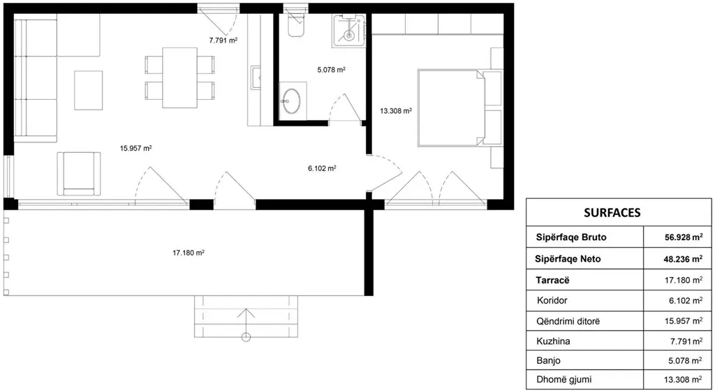 Plan - Villa en Construction avec Jardin à Firminy