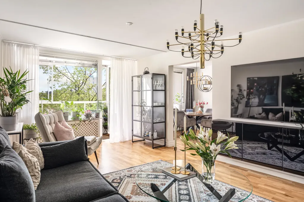 Living Room - Apartment with Rental Unit in Täby