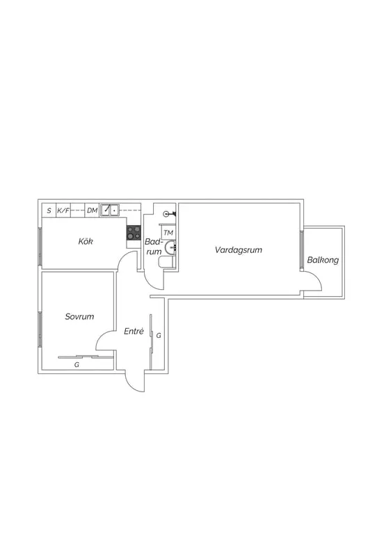 Plan - Spacious Two-Bedroom with Balcony in Göteborg