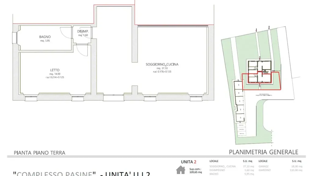 Grundriss - Rustic Trilocale with Private Garden in Suzzara