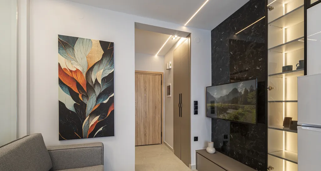 Living Room - Flat with Sea View in Thessaloniki