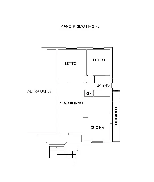 Floor Plan - Modernised Apartment with Garden in Ceregnano