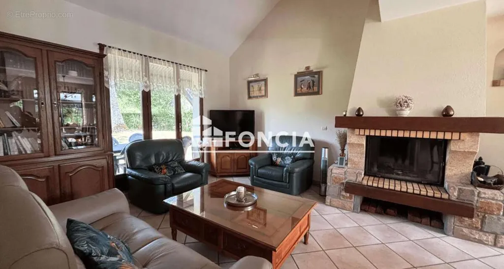 Living Room - Family House with Pool in Green Setting