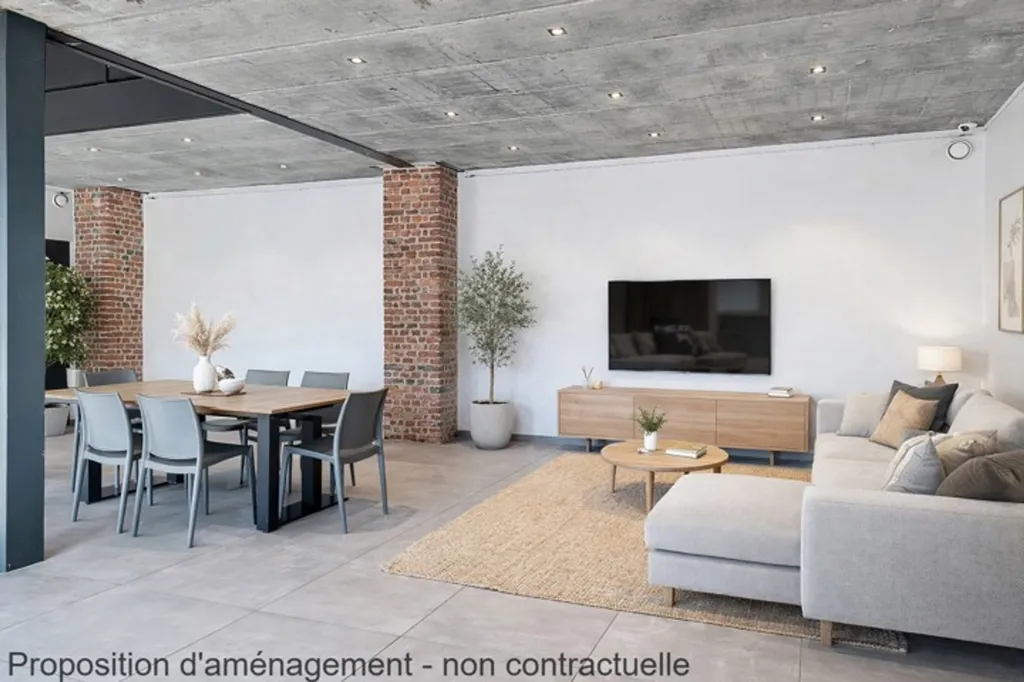 Living Room - Contemporary House with Terrace in Donceel