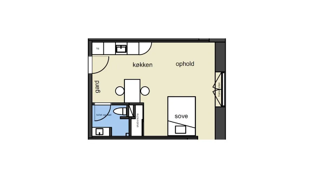 1-toaline korter asukohas Odense