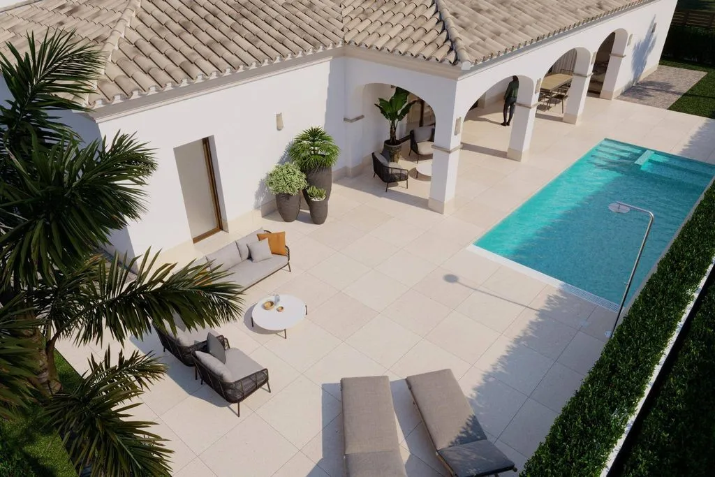 Vue aérienne - New Build Villa with Pool in San Pedro del Pinatar