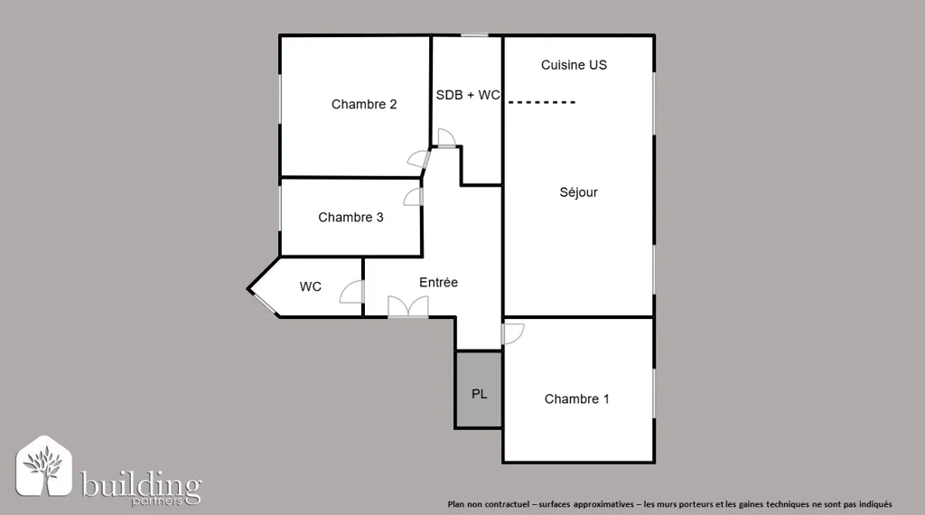 Plan - Appartement avec vue sur le marché à Levallois-Perret