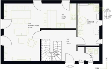 Floor Plan - Modern House with Open Plan in Light-Filled Setting