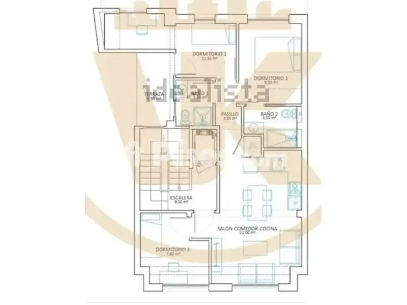 Planimetria - New Flat with Ascender in Esteiro