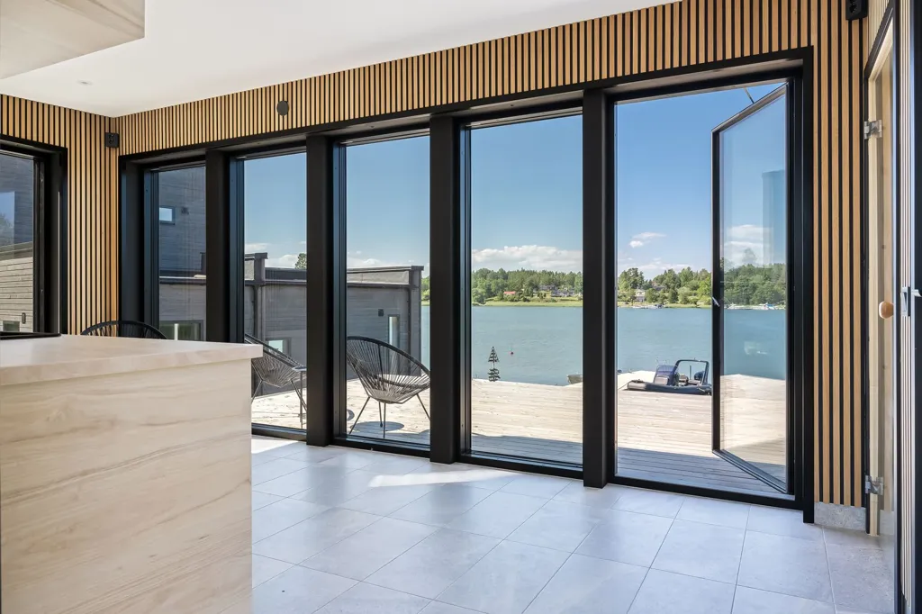 Terrace - Modern Seafront Villa in Söderköping