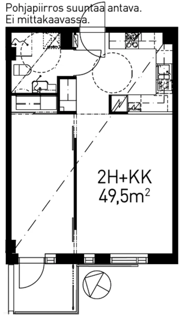 Planimetria - Apartment with High Ceilings in Pitäjänmäki, Helsinki