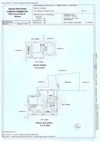 Plan - Mansard Apartment with Terrace in Monza
