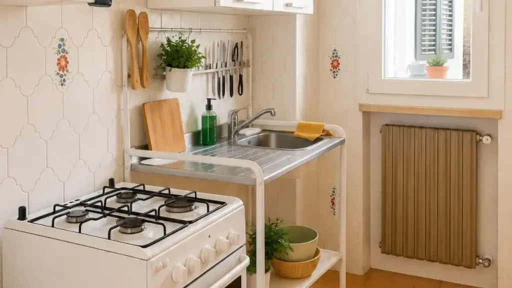 Cuisine - Spacious Trilocale with Balcony in Gattatico