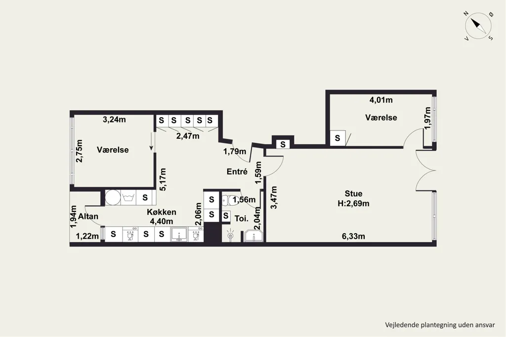 Plan - Apartment with Balcony in Kongens Lyngby