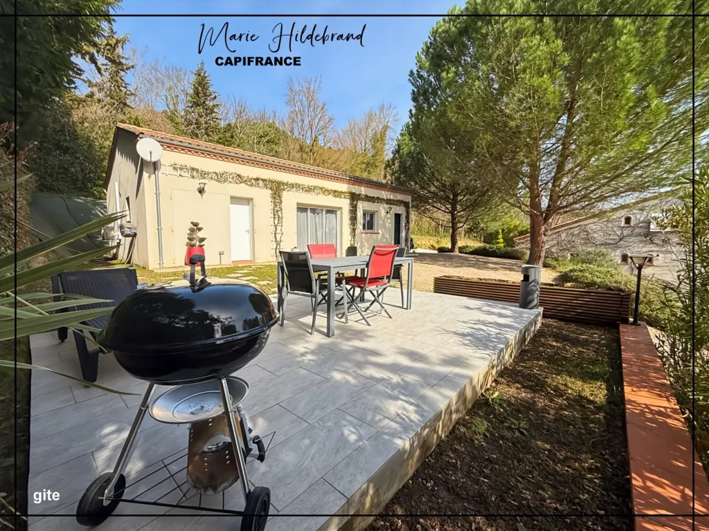 Terrace - Spacious Property with Valley View near Valence d'Agen