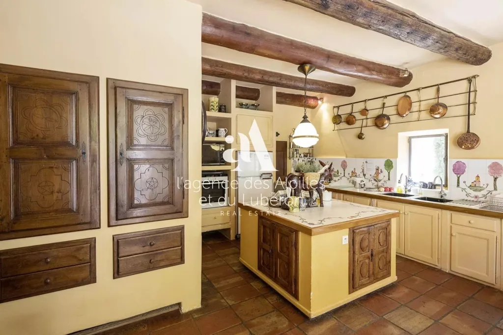 Kitchen - Authentic Stone Mas with Pool near Avignon TGV