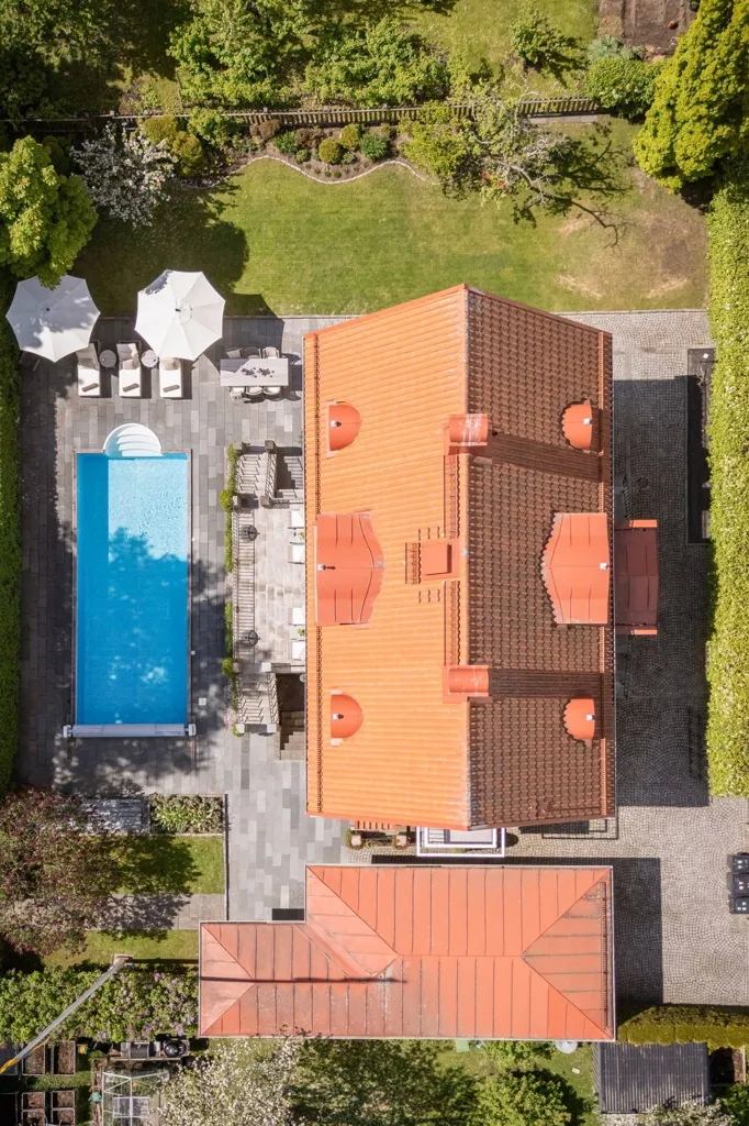 Vue aérienne - Characterful Villa with Pool in Klara, Karlstad
