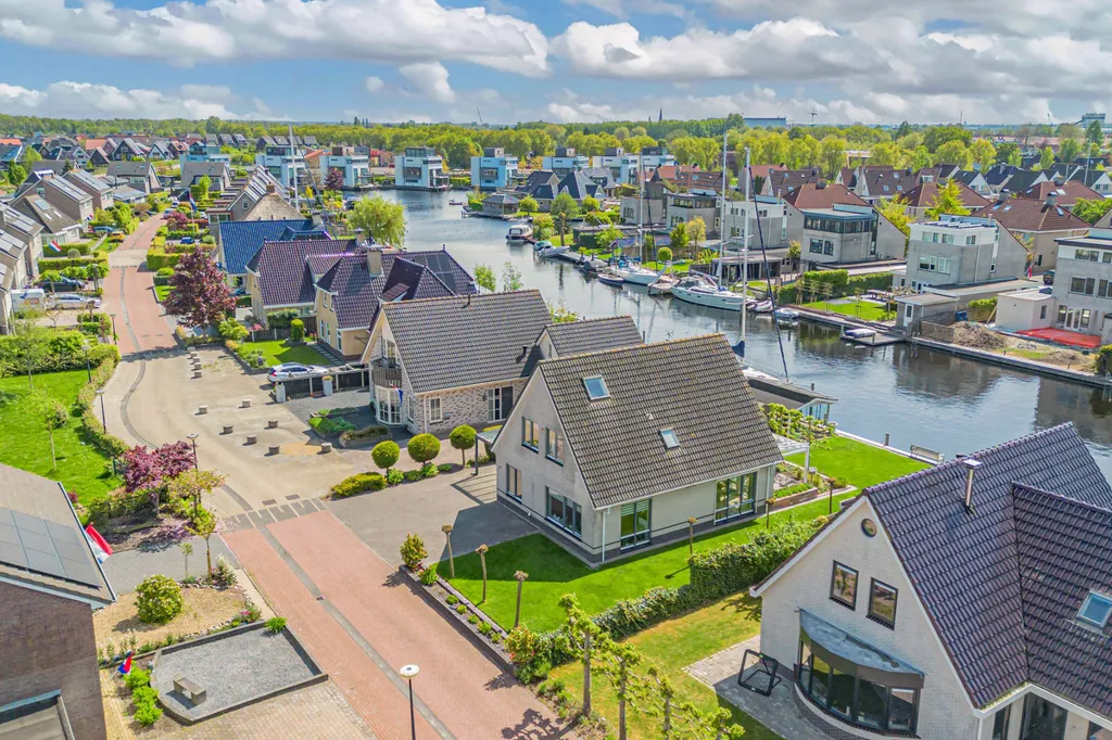 Vue aérienne - Villa with Private Dock in Lemmer
