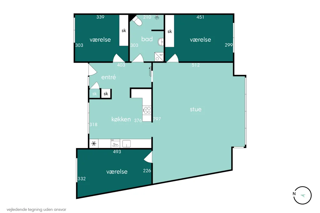 Plaan - 4-toaline korter asukohas Silkeborg