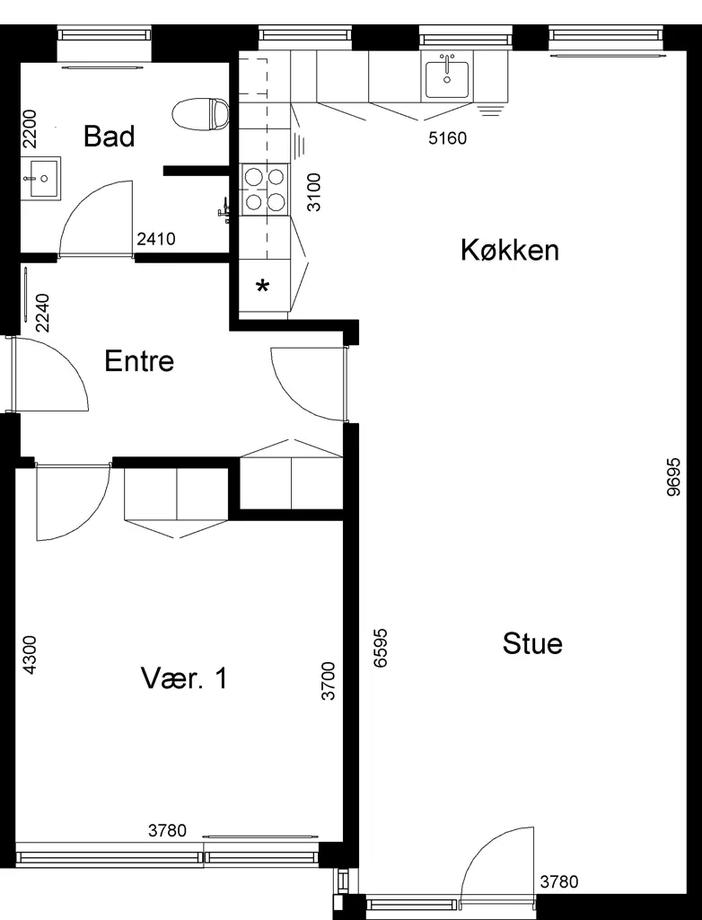 Planimetria - 2-Bedroom Apartment in Central Viborg