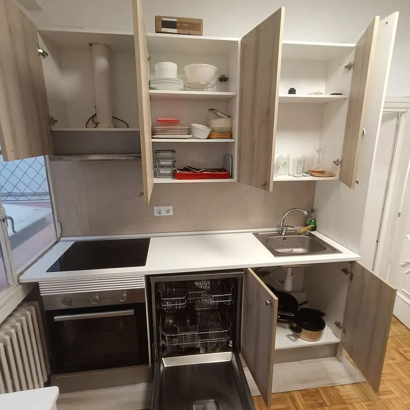 Köök - Furnished Flat with Central Heating in Madrid