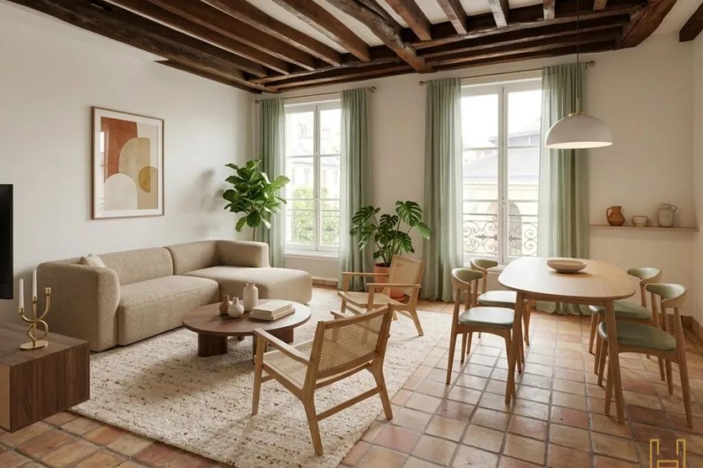 Soggiorno - 2-Bedroom Apartment with South-Facing Balcony in Versailles