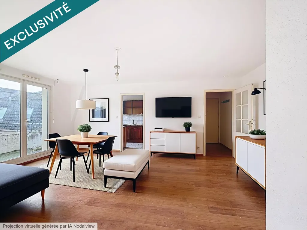 Living Room - Apartment with Balcony in Guebwiller