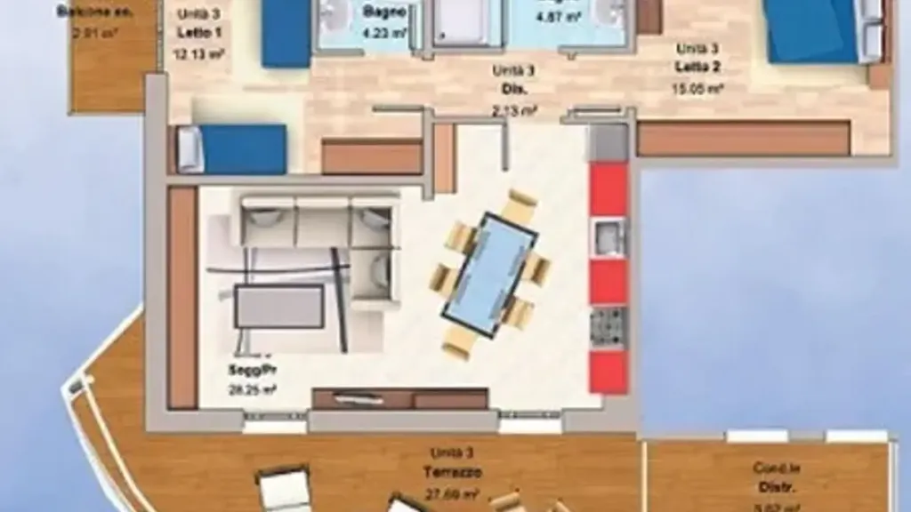 Plaan - Rustic-Style Apartments with Sea View in Cervia