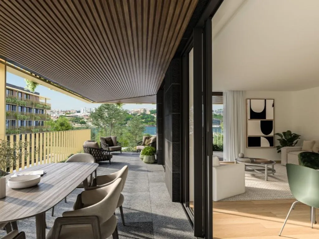 Terraza - Luxury Apartment with River View in Vila Nova de Gaia