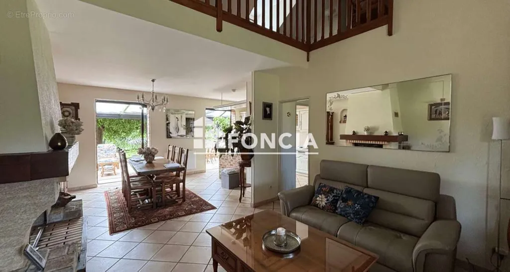Living Room - Family House with Pool in Green Setting
