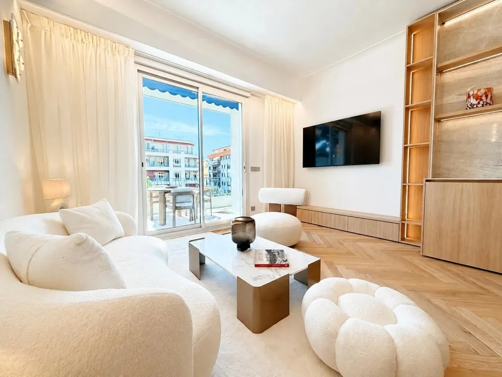 Séjour - Appartement Luxe avec Terrasse Sud à Nice