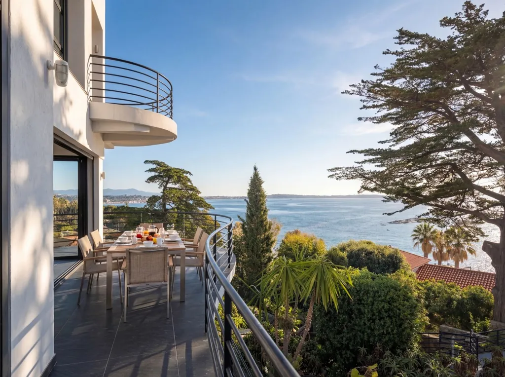 Terrasse - Villa Luxueuse avec Vue Mer à Cannes Californie