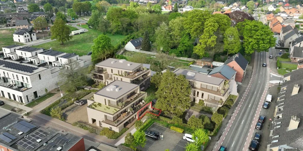 Vue aérienne - Appartement Niveau Parking avec Terrasse à Koersel