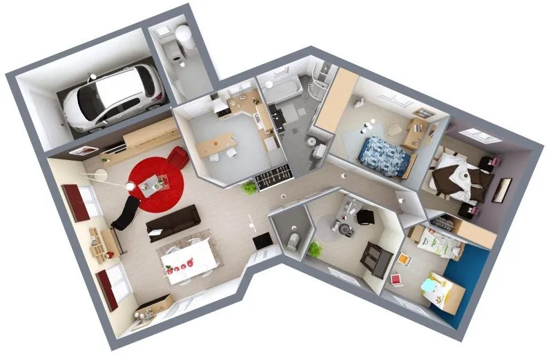 Plaan - Contemporary House with Garden in Muron