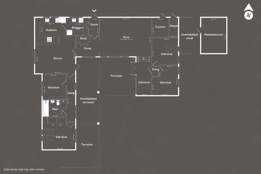 Plan - Renovated Villa with Forest View in Birkerød
