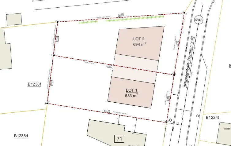 Plan - Terrain à Bâtir avec Verkavelingsvergunning à Dikkelvenne
