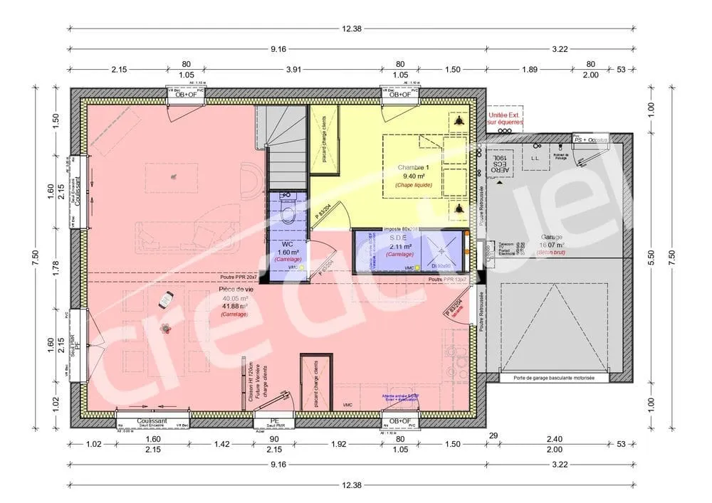 Plan - Maison Contemporaine à Guer, Proche Centre