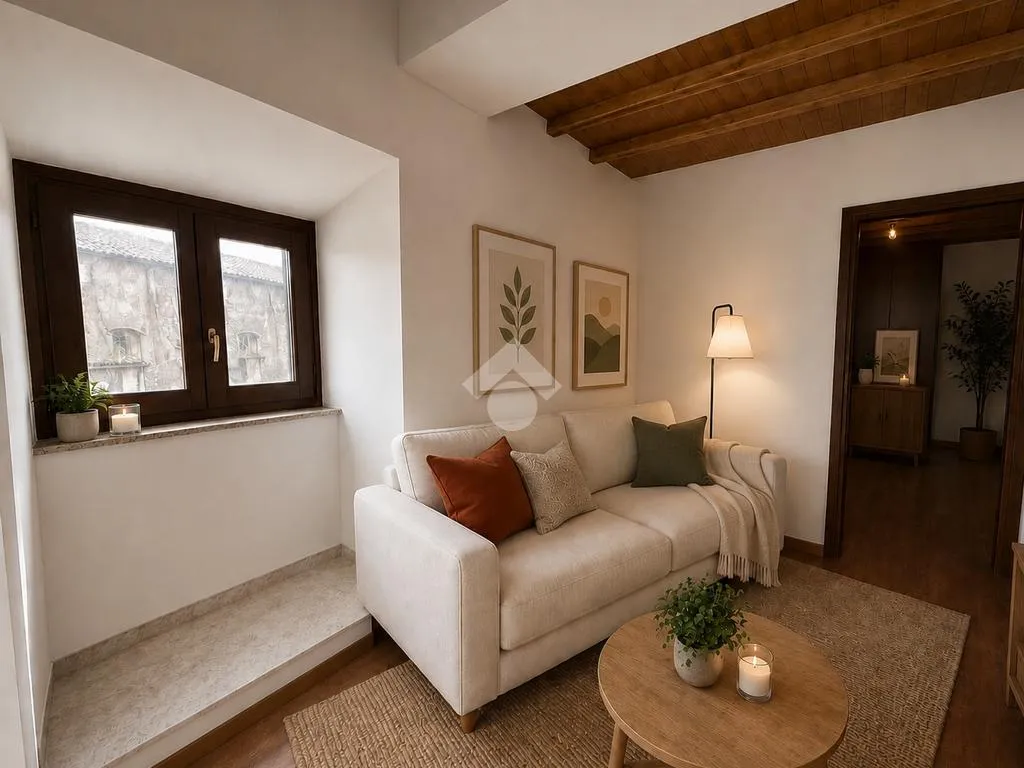Soggiorno - Historic Apartments with Piazza View in Bagnaia