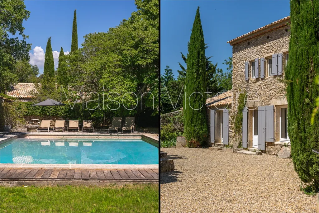Piscine - Ferme en pierre avec dépendances près de Gordes