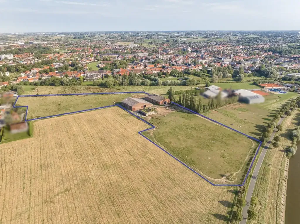 Vista aerea - Rural Estate with Leie View in Kuurne