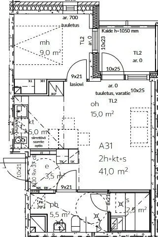 Plaan - Duplex with Balcony and Sauna in Metsokangas, Oulu