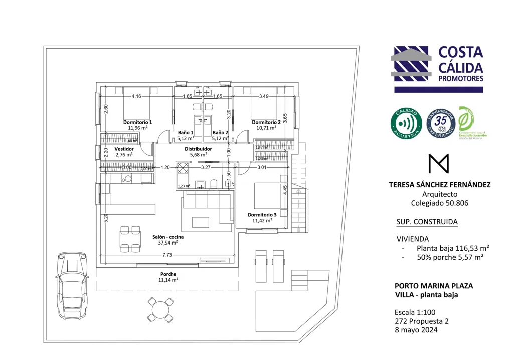 Floor Plan - Villa with Pool and Sea View in Torre de la Horadada