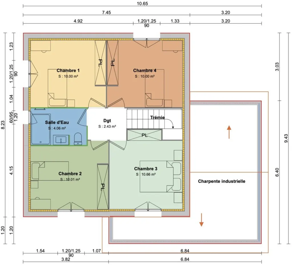 Plaan - New 4-Piece House with Garage in Chalain-le-Comtal