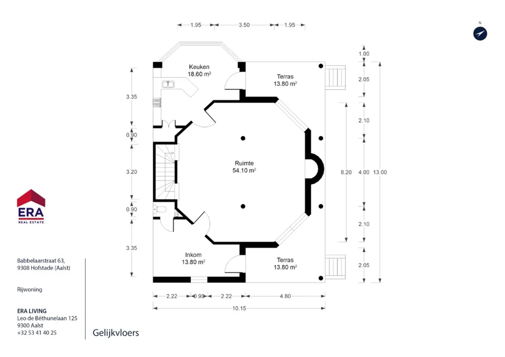 Plaan - Semi-Detached House with Garden in Hofstade