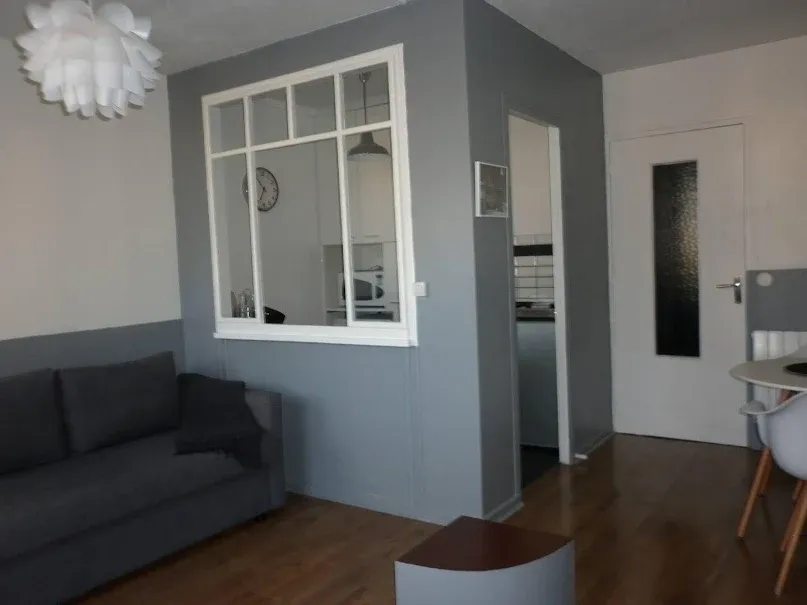 Living Room - Meubled Studio with Balcony in Aubervilliers