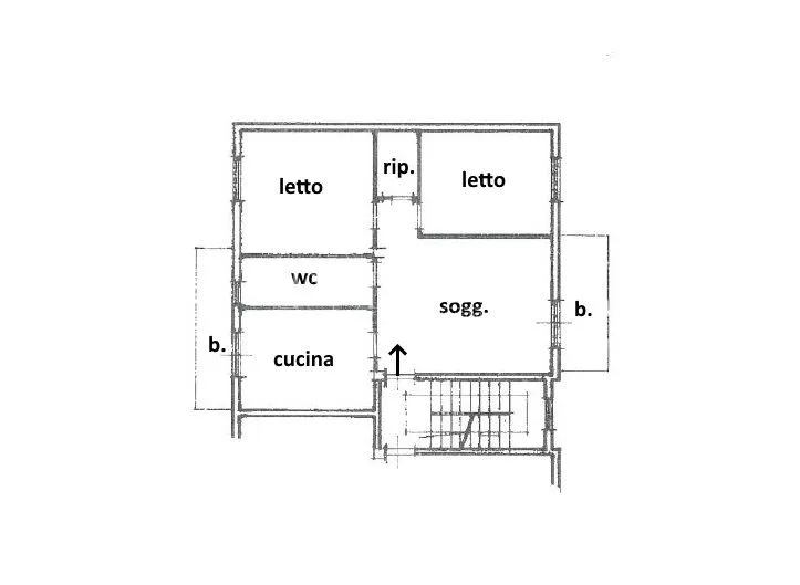 Plan - Three-Bedroom Apartment with Balcony in Adelfia
