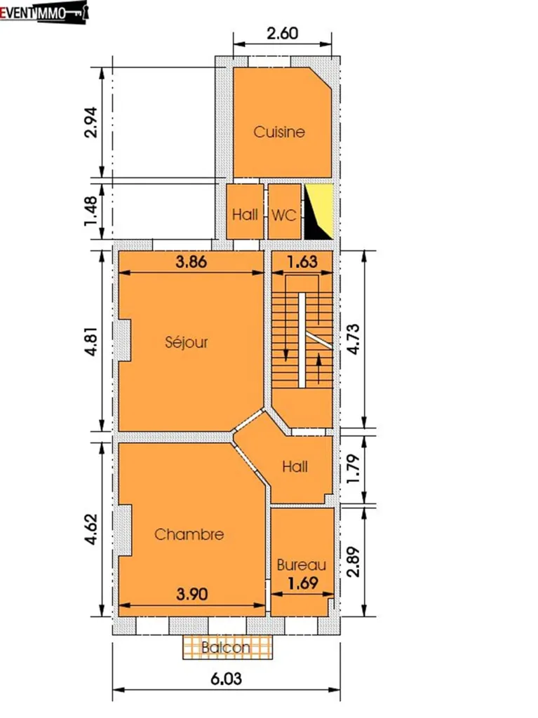 Plan - Duplex avec Terrasse à Schaerbeek